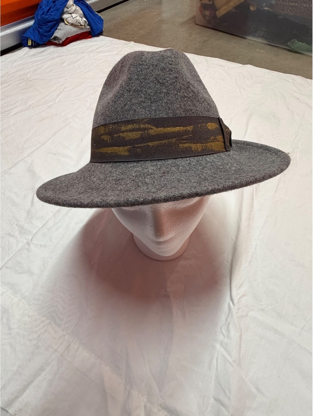Adora Gray Wool Fedora Hat with Brown Accent Band